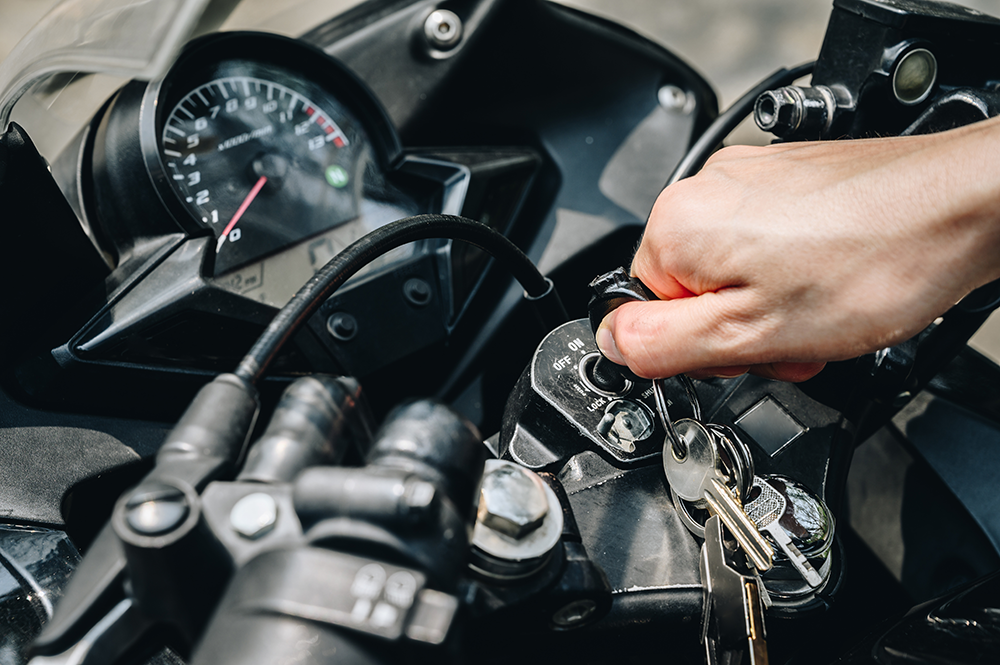 Cutting a motorcycle key
